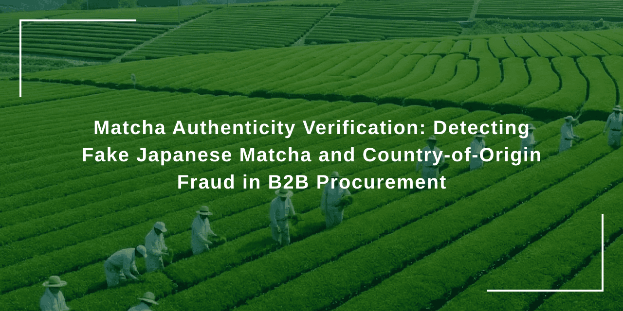 Matcha Authenticity Verification: Detecting Fake Japanese Matcha and Country-of-Origin Fraud in B2B Procurement