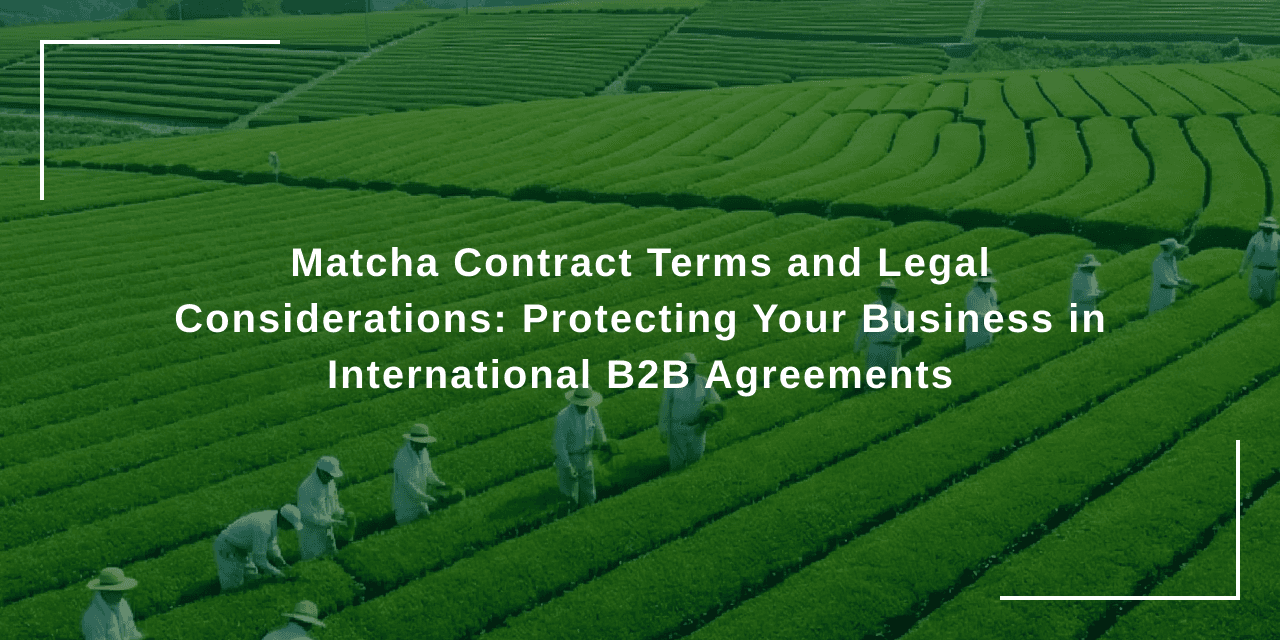 Matcha Contract Terms and Legal Considerations: Protecting Your Business in International B2B Agreements