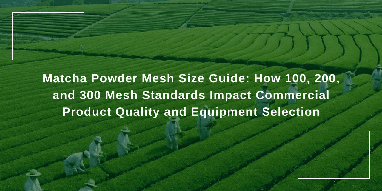Matcha Powder Mesh Size Guide: How 100, 200, and 300 Mesh Standards Impact Commercial Product Quality and Equipment Selection