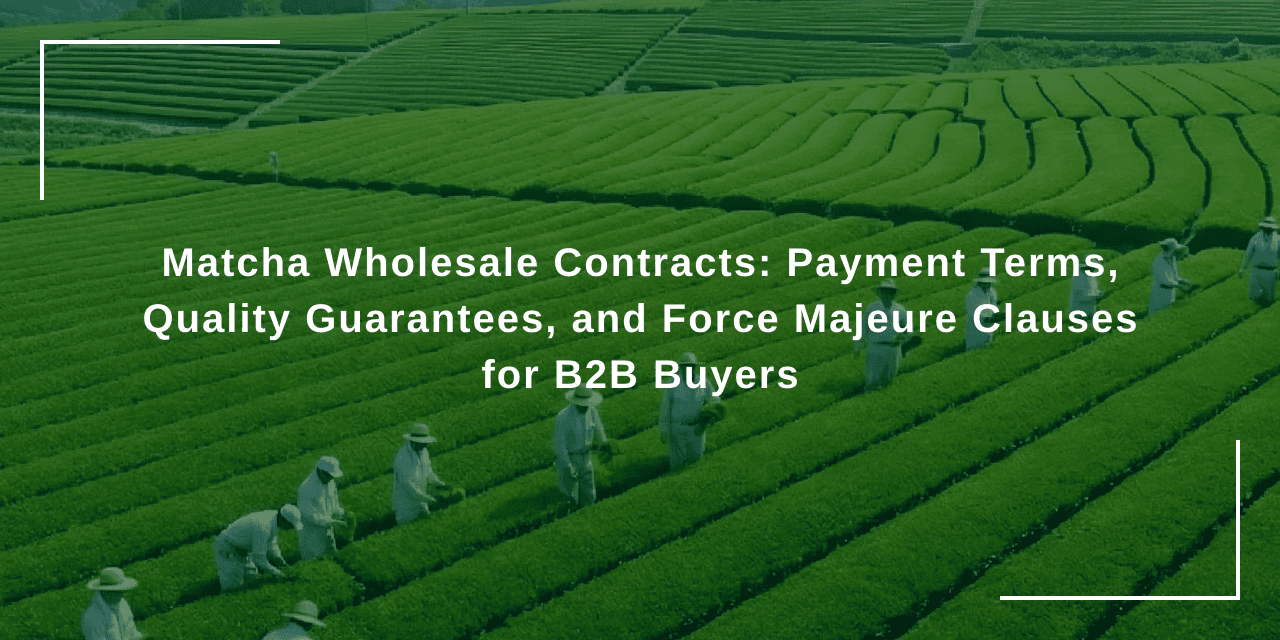 Matcha Wholesale Contracts: Payment Terms, Quality Guarantees, and Force Majeure Clauses for B2B Buyers