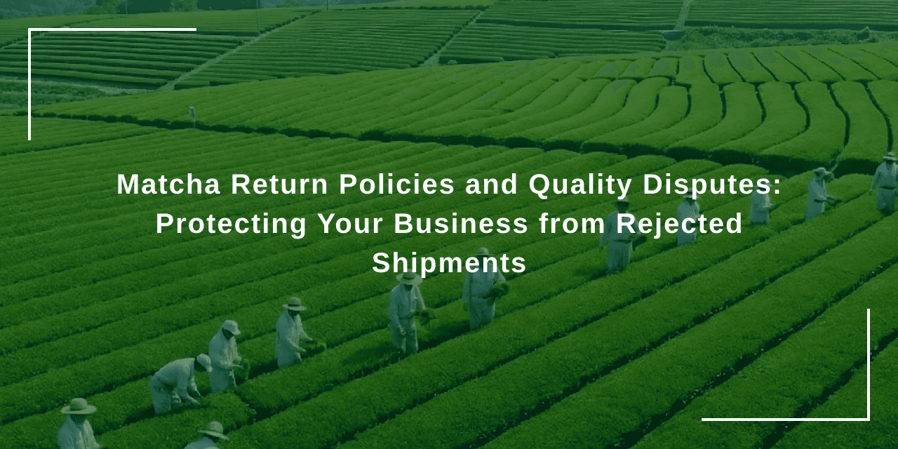 Matcha Return Policies and Quality Disputes: Protecting Your Business from Rejected Shipments